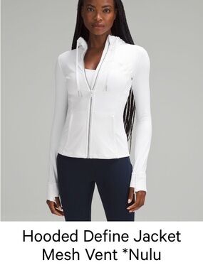 lululemon athletica White Hooded define Jacket